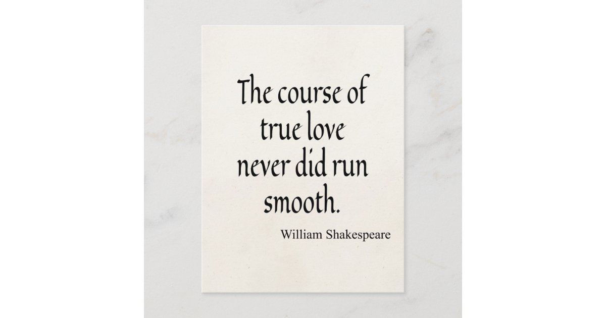 William Shakespeare - The course of true love never did