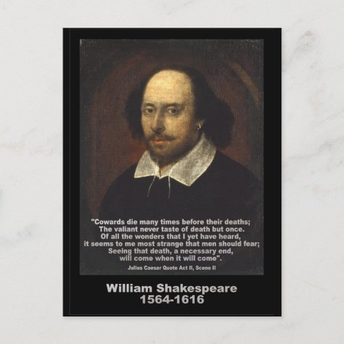 Shakespeare Quote  Julius Caesar Postcard