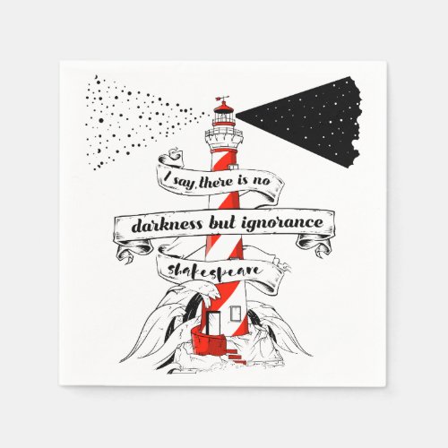 Shakespeare quote Lighthouse illustration Napkins