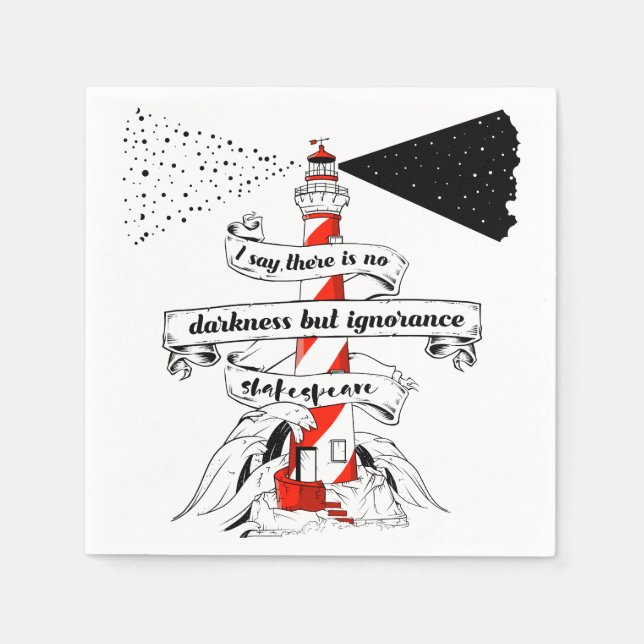 Shakespeare quote Lighthouse illustration Napkins (Front)