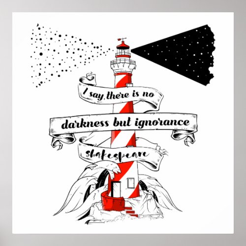 Shakespeare quote Lighthouse illustration Poster