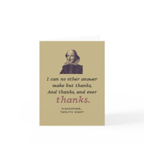 Shakespeare Quote Literary Gratitude Theater Thank You Card