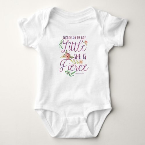 Shakespeare quote  Little and fierce Baby Bodysuit