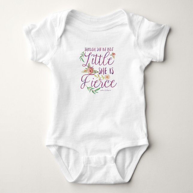 Shakespeare quote | Little and fierce Baby Bodysuit (Front)