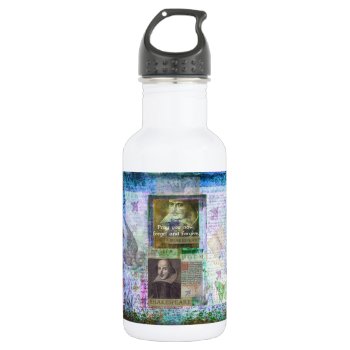 Shakespeare Quote On Life And Forgiveness Water Bottle by shakespearequotes at Zazzle