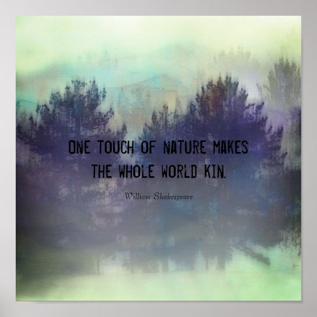 Shakespeare quote  on nature landscape art poster (Front)