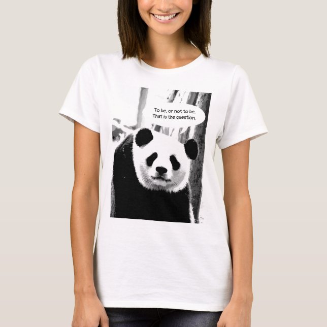 Shakespeare Quote Panda Bear Customizable Text T-Shirt (Front)
