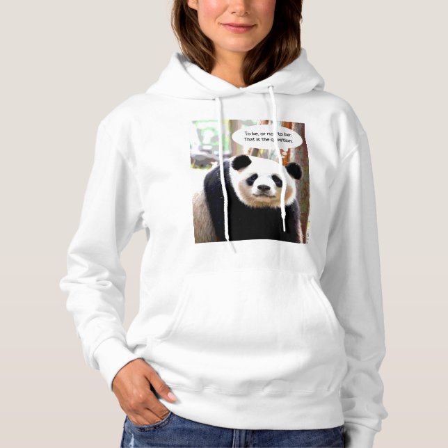 Shakespeare Quote Panda Bear Elegant Womens Hoodie (Front)