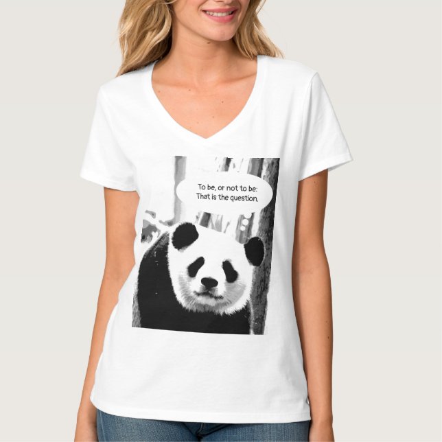 Shakespeare Quote Panda Bear Women's V-Neck T-Shirt (Front)