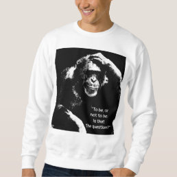 Shakespeare Quote Pop Art Thinking Monkey Men&#39;s Sweatshirt