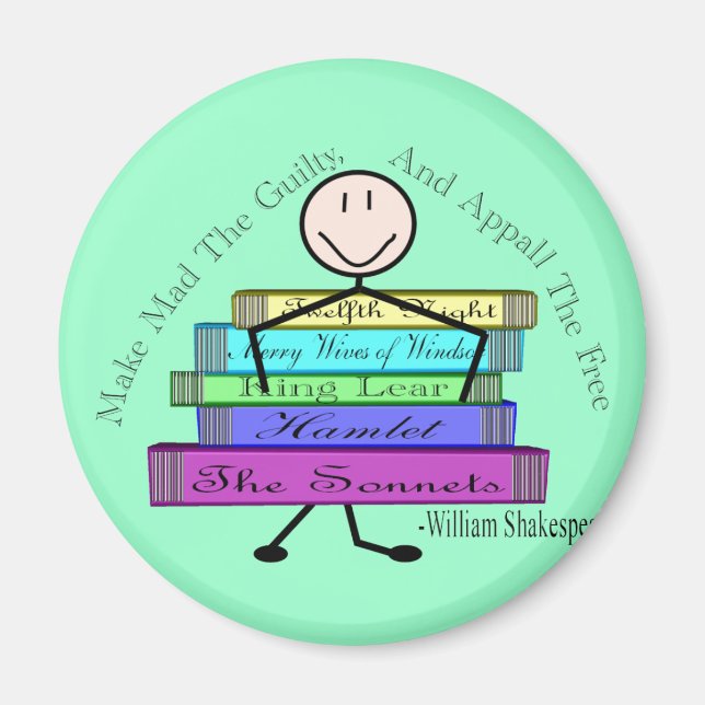 Shakespeare Quote Stick People Design Magnet (Front)