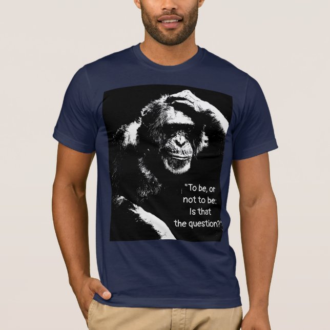 Shakespeare Quote Thinking Monkey Pop Art Men's T-Shirt (Front)