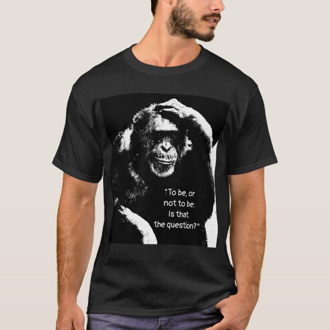 Shakespeare Quote Thinking Monkey Pop Art Men's T-Shirt (Front)