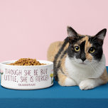 Shakespeare Quote Though She Be Little Cat Dog<br><div class="desc">Shakespeare's play "A Midsummer Night's Dream" has this line that has become a kind of buzzword for feminists: "Though she is but little, she is fierce." The line is cute and funny on a dish belonging to a cat or a small dog. The Shakespeare quote is set in minimalist handwritten...</div>
