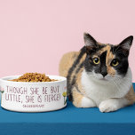 Shakespeare Quote Though She Be Little Cat Dog Bowl<br><div class="desc">Shakespeare's play "A Midsummer Night's Dream" has this line that has become a kind of buzzword for feminists: "Though she is but little, she is fierce." The line is cute and funny on a dish belonging to a cat or a small dog. The Shakespeare quote is set in minimalist handwritten...</div>