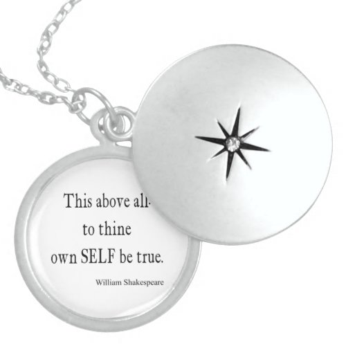 Shakespeare Quote To Thine Own Self Be True Quotes Locket Necklace