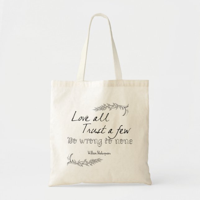 Shakespeare Quote Tote Bag (Front)