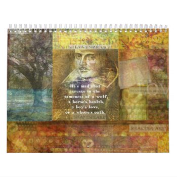 Shakespeare Quotes Custom Printed Calendar by shakespearequotes at Zazzle