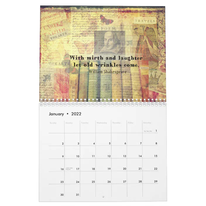 Shakespeare Quotes Custom Printed Calendar | Zazzle.com