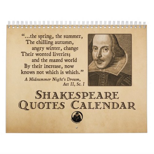 Shakespeare Quotes Yearly Calendar