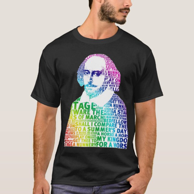 shakespeare rainbow design no white surround backg T-Shirt (Front)