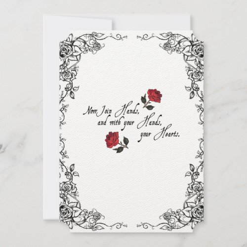 Shakespeare Red Roses Wedding Invitation