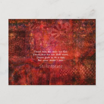 Shakespeare Romantic  Love Quotation Postcard by shakespearequotes at Zazzle
