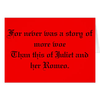 Shakespeare Romeo and Juliet Cards