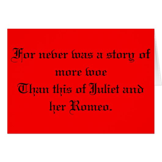 Shakespeare Romeo and Juliet Cards (Front Horizontal)