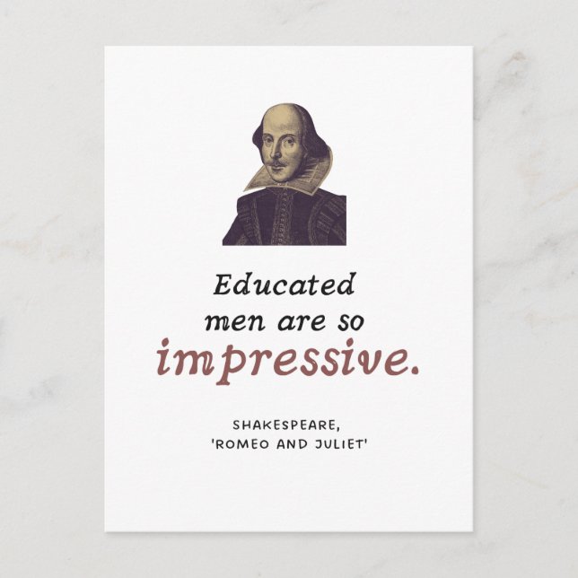 Shakespeare Romeo & Juliet Cute Funny Graduation Postcard (Front)