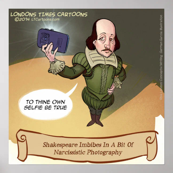 Shakespeare Selfie Funny Poster | Zazzle