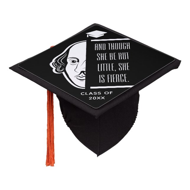 Shakespeare She Is Fierce Quote College Grad Cap (Angled)