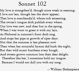 shakespeare sonnet 102