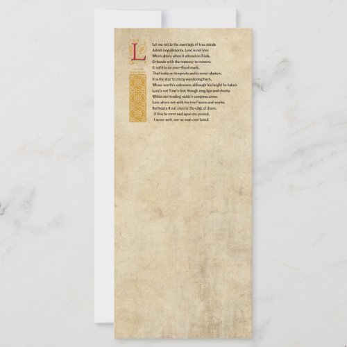 Shakespeare Sonnet 116 CXVI on Parchment