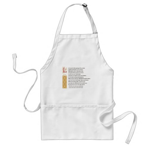 Shakespeare Sonnet 116 CXVI on Parchment Adult Apron