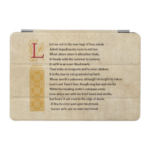 Shakespeare Sonnet 116 (CXVI) on Parchment iPad Mini Cover