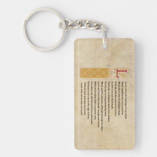 Shakespeare Sonnet 116 CXVI on Parchment Keychain