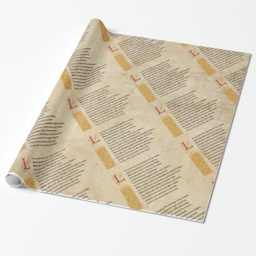 Shakespeare Sonnet 116 CXVI on Parchment Wrapping Paper