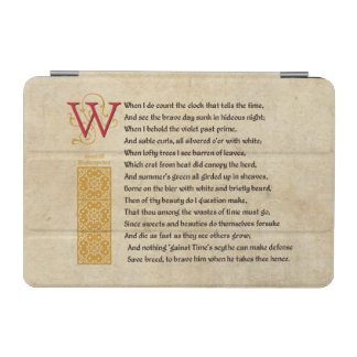 Shakespeare Sonnet 12 (XII) on Parchment iPad Mini Cover