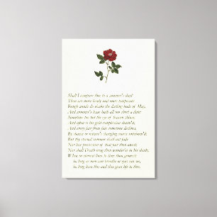 Shakespeare Sonnet # 18 Canvas Print