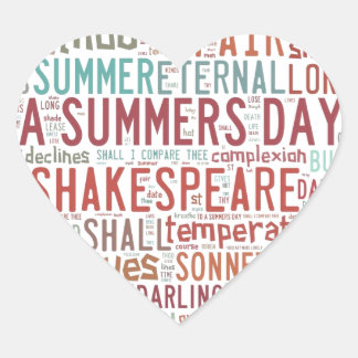 Shakespeare Sonnet 18 Heart Sticker