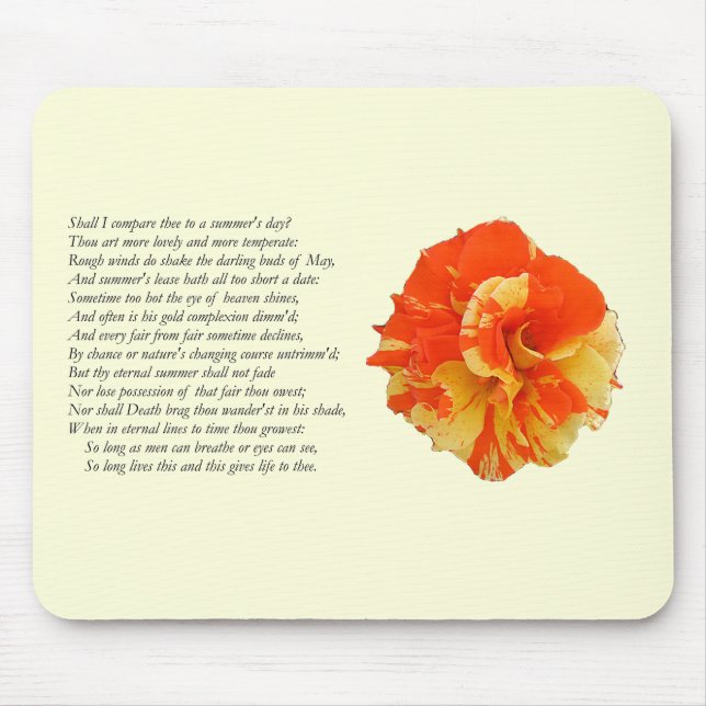 Shakespeare Sonnet # 18 Mouse Pad (Front)