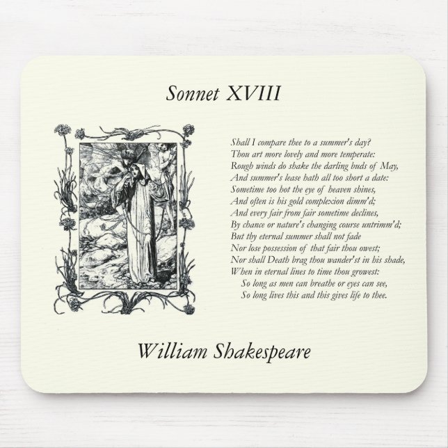 Shakespeare Sonnet # 18 Mouse Pad (Front)