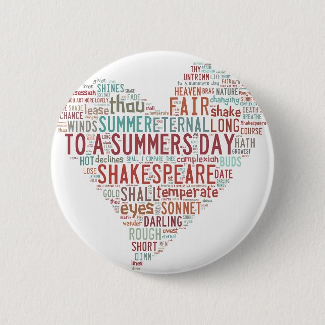 Shakespeare Sonnet 18 Pinback Button (Front)
