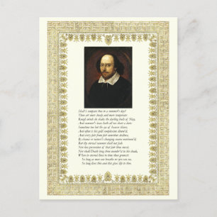 Shakespeare Sonnet # 18 Postcard