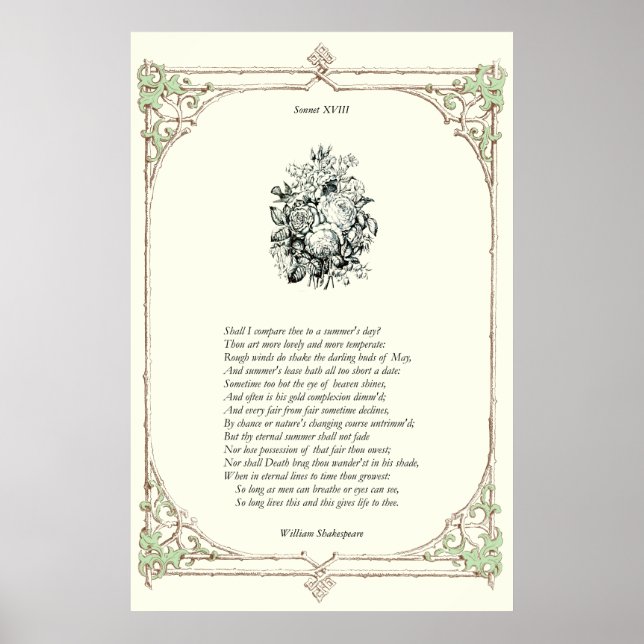 Shakespeare Sonnet # 18 Poster (Front)