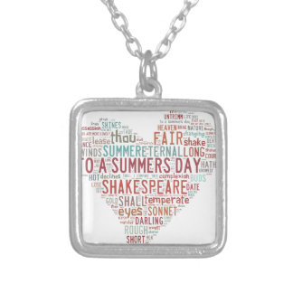 Shakespeare Sonnet 18 Silver Plated Necklace