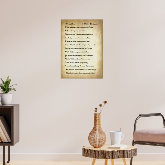 Shakespeare Sonnet 29 Poster | Zazzle