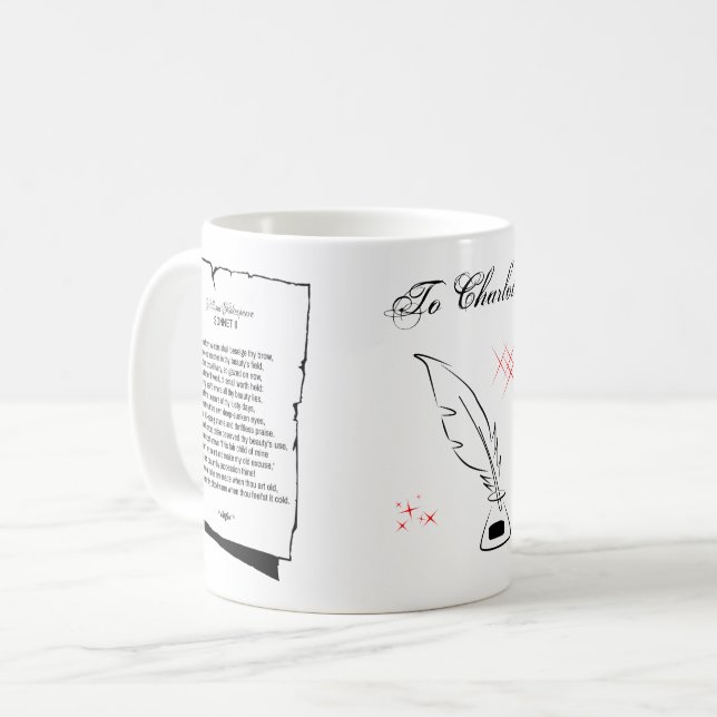 Shakespeare Sonnet 2 Coffee Mug (Front Left)