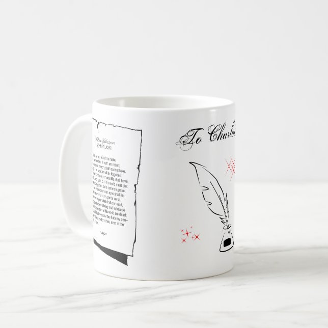 Shakespeare Sonnet 81 Coffee Mug (Front Left)